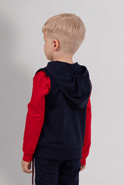 DMB BOYS & GIRLS Чоловічий дитячий жилет з капюшоном, вишивкою, блискавкою та кишенями