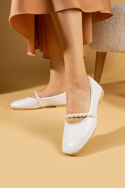 topukludünyası Balerini de damă Coral Daily Wear cu perle