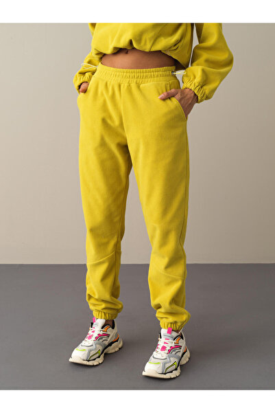 Xint Kadın Sarı Pamuk Dokulu Polar Sweat Pantolon