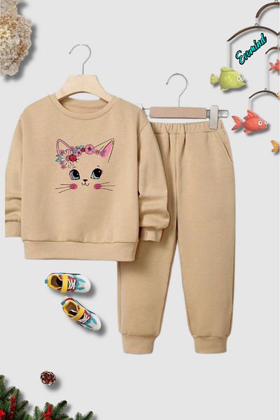 Evomind Σετ φόρμας για παιδιά με στάμπα Crew Neck