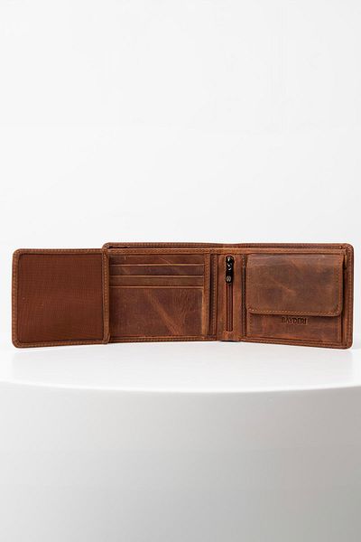 BAYDERİ Alowe Genuine Leather Men's Wallet with Convenient Coin Chamber