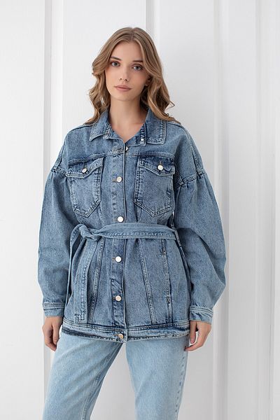 SHUBBAGS Jachetă de blugi oversize cu buzunar dublu pentru femei