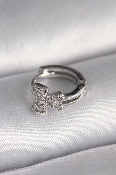 Clariss 316L Steel Silver Color Zircon Stone Ribbon Model Tragus Piercing
