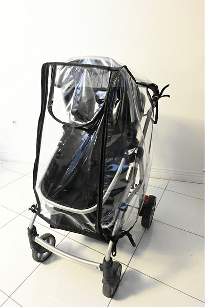 Malzek Ultra Luxury Zippered Baby Stroller Rain Cover Black (Compatible with All Baby Car) Yzr