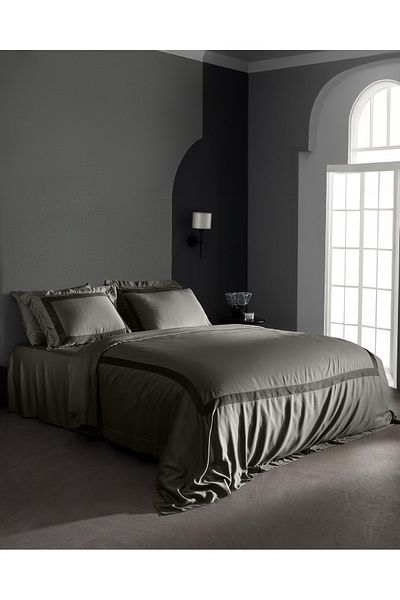 Madame Coco Samoa King Size Bamboo Satin Duvet Cover - Khaki