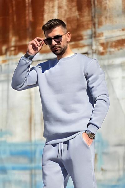 BayBayan Ανδρικό φούτερ Oversize Trend Model χωρίς κουκούλα με λαιμόκοψη