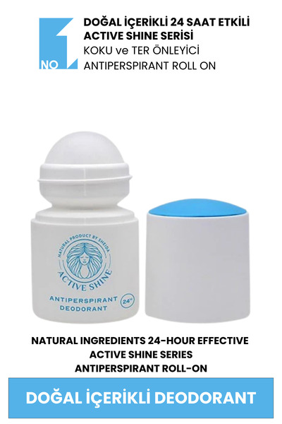 Sheida Active Shine – Doğal Içerikli, Koku Önleyici, Antiperspirant Roll-on D...