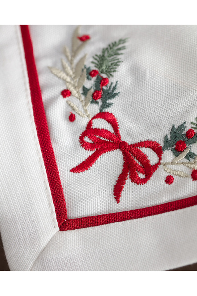 Madame Coco Boucle 2-Pack Napkin - White/Red