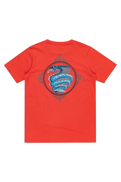 Quiksilver تي شيرت أحمر للأطفال للجنسين من Snake Charmer تي شيرت للأطفال للجنسين Eqbzt04721