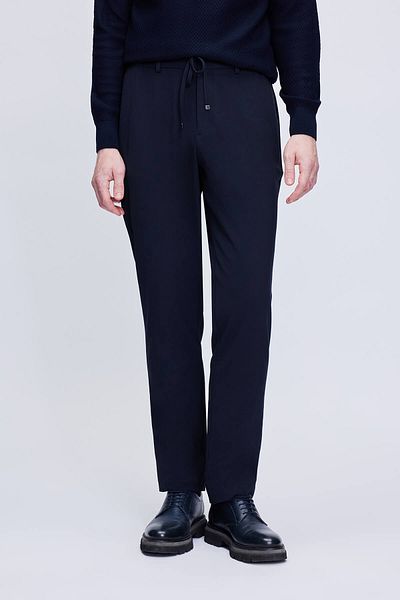 Hatemoğlu Παντελόνι Jogger με χαλαρή εφαρμογή Navy Blue με τσέπες στο πλάι