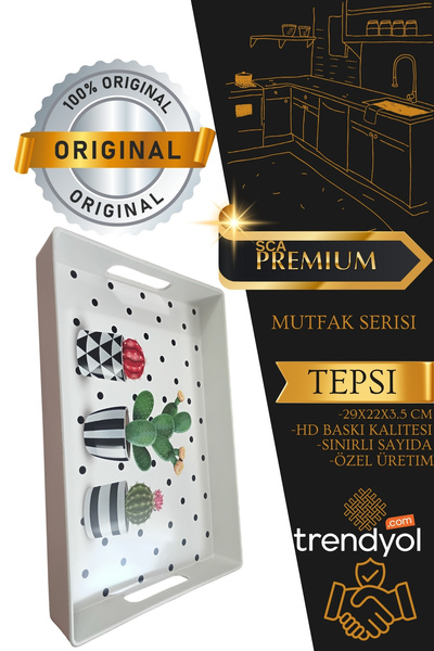 SCA Dikdörtgen Çay Tepsisi