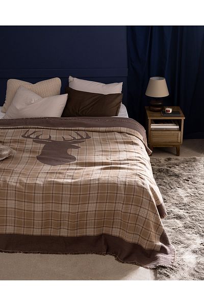 Madame Coco Valensole King Size Beige Bedspread - 100% Cotton