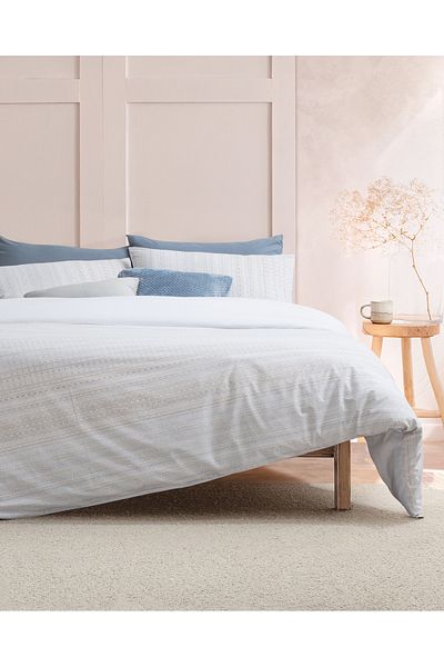 Madame Coco Niort Double Beige Ranforce Printed 100% Cotton Duvet Cover Set