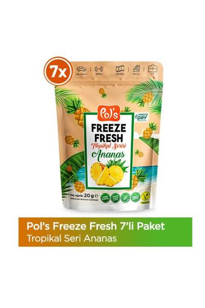 Pol's Freeze Fresh Ananas 20 G X 7 Adet Freeze Dry Dondurularak Kurutulmuş Meyve