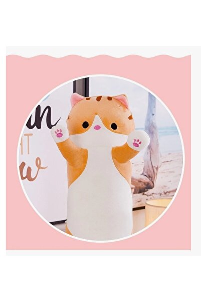 Kawai Sevimli Kedi Uzun Yastık Peluş 70cm