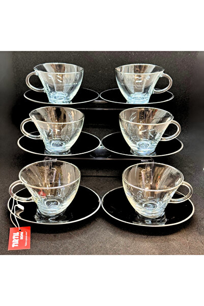 Tırtıl Home Züccaciye Penguen Çay Fincan Siyah Platin