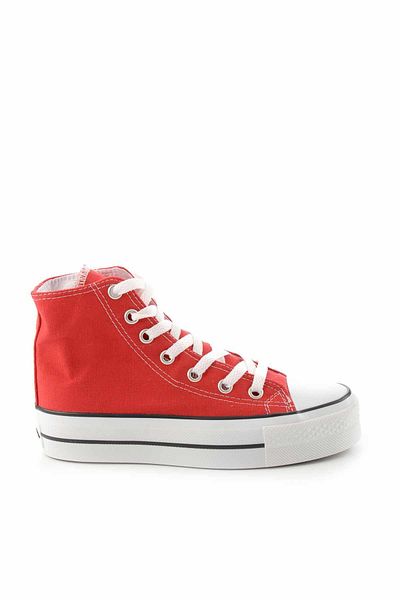 Bambi Rote Leinen Freizeitschuhe für Damen K01688010718