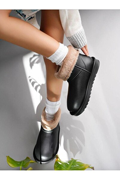 CZ London Kadın İçi Kürklü Kısa Bot Su Geçirmez Rahat Taban Yağmur Bot