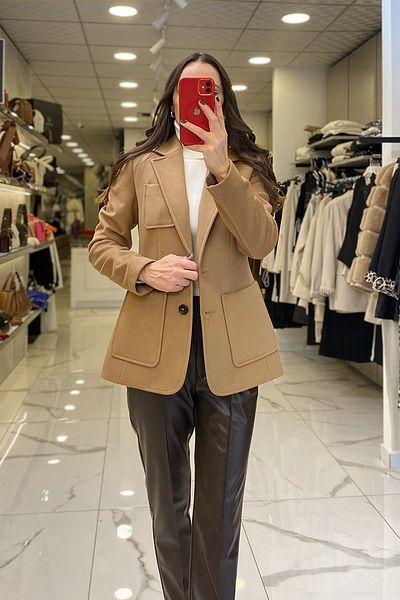 Vosse Ekol Camel Stamp Blazer Jacket