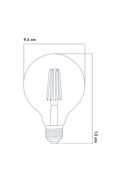 Heka G95 Filament Tip Rustik Ampul 6 Watt Led Ampul Erd-82