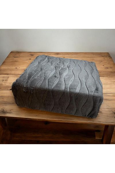 polo life Pololife Embos Patterned Blanket Anthracite Double 220X240 cm