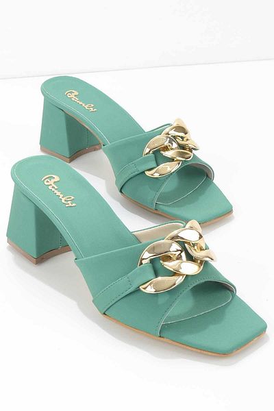 Bambi Matte Green Women's Slippers K04124001109