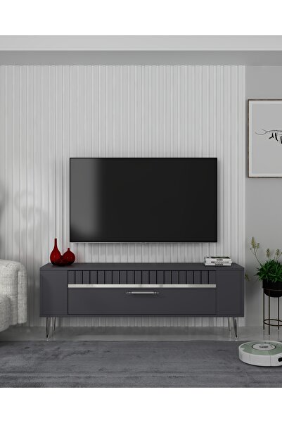 cantek dizayn RETROLP1CT TV SEHPASI ANTRASİT-GÜMÜŞ