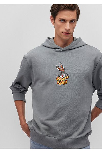 Mavi ΜΠΛΕ Bugs Bunny εμπριμέ γκρι φούτερ 10102