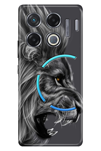 INFINIX GT 20 Pro Kılıf INFINIX infinix Desenli Kapak Baskılı Kara Aslan