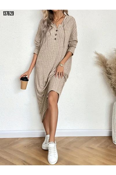 Kokosh moda Νέα σεζόν Γυναικείο μακρυμάνικο φόρεμα με υφασμάτινο καμιζόλα με λεπτομέρεια με κορδόνια