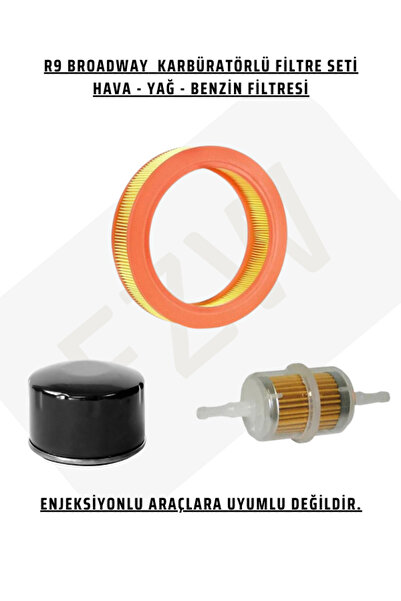 FZW R9 BROADWAY FİLTRE SETİ HAVA FİLTRESİ YAĞ FİLTRESİ BENZİN FİLTRESİ BAKIM SETİ KARBÜRATÖRLÜ