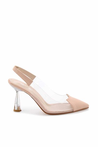 Bambi Klassische Damenschuhe mit Absatz aus mattem Nude-Satin K 01992001038