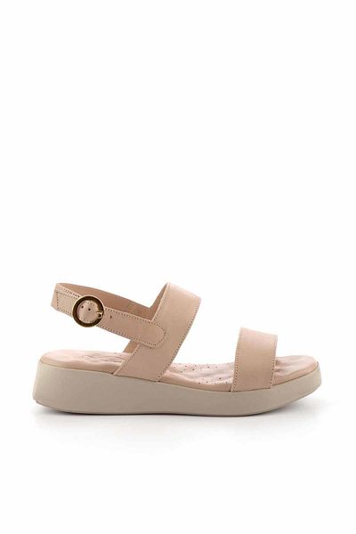Bambi Beige Genuine Leather Women's Sandals K05357010003