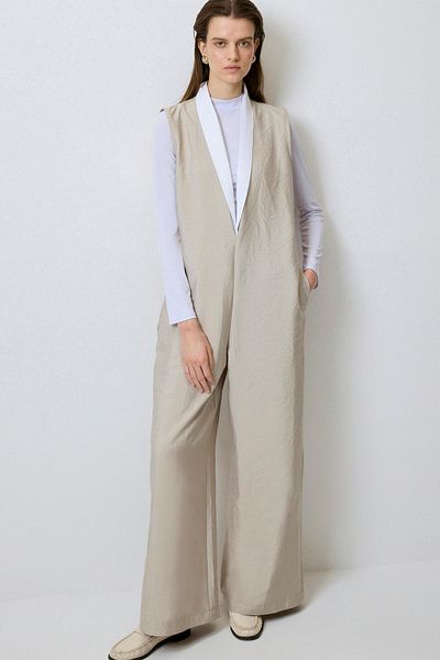 Touché Privé Contrast Collar Kupra Jumpsuit