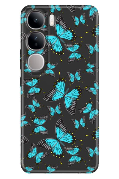 Cekuonline جراب Vivo V40 Lite V40 Lite من السيليكون TPU المطبوع على شكل فراشة...