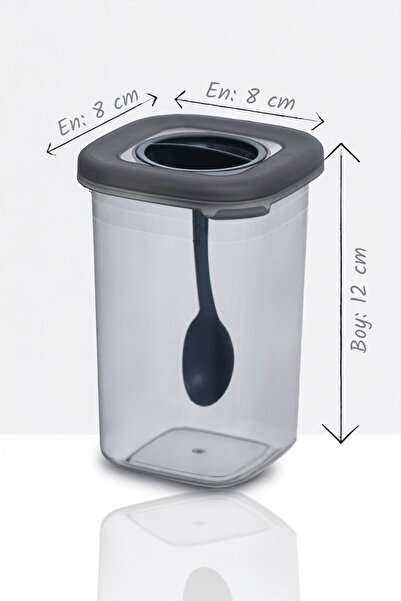 MECA HOME COLLECTION Set of 12 Labeled and Lockable Lids with Spoons - Lockable Spice Jars