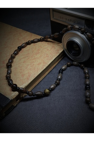 Takı By Erk KAPLAN GÖZÜ VE ONIX DOĞAL TAŞLI, AHŞAP BOHEM KOLYE