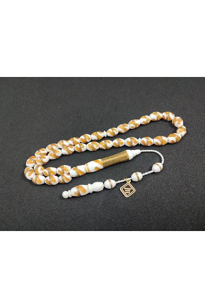 İskeçe Exclusive Slatted Cemil Master's Artifact Enameled Spiral Camel Bone Certified 6560