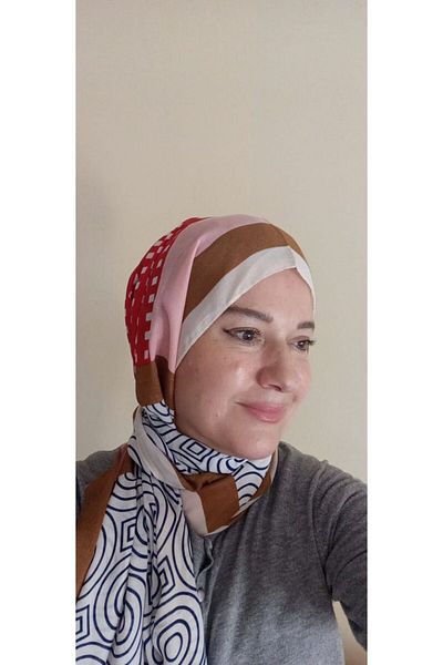 İskeçe Exclusive Vibrant Colorful Scarf with Mixed Pattern in Special Box
