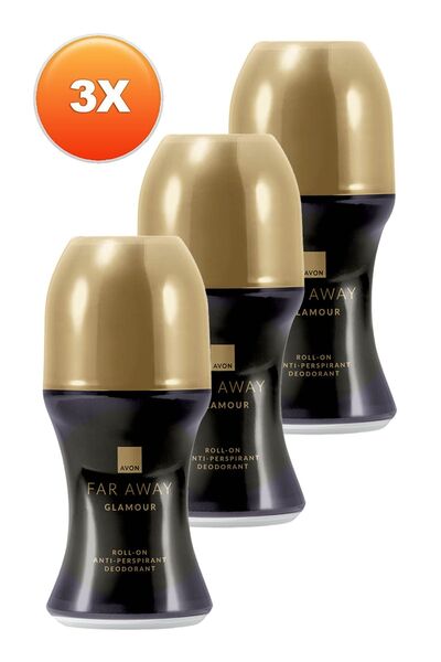 AVON Far Away Glamour Kadın Rollon 50 Ml. Üçlü Set