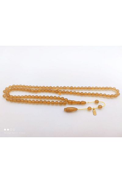 İskeçe Exclusive Mehmet Mercan Master - Colour Summit, One Fire-In Amber Prayer Rosary, Certified 6306