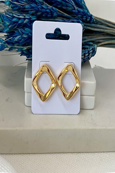 DEMOKAN Kadın Küpe İçi Boş Karo Küpe