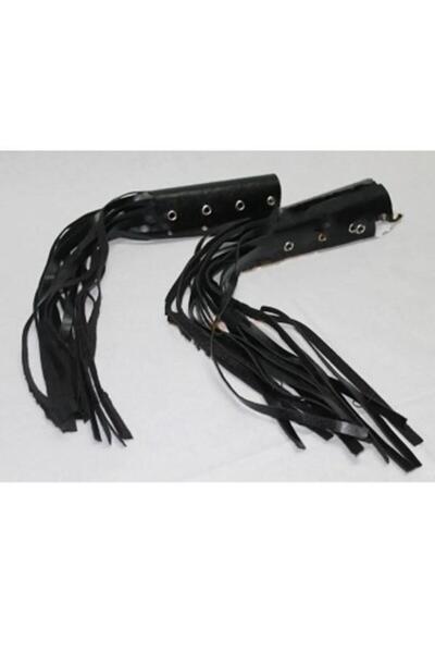 Genel Markalar Tex 2060 Chopper Motosiklet Elcik Püsküllü Motorsiklet Elciği Chopper Püskül Deri Elcik Siyah