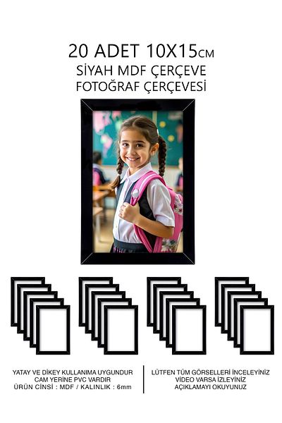 yhfoto 20 Pieces 10X15 Frame - Mdf Frame - Black Frame
