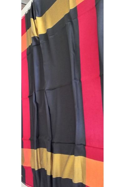 İskeçe Exclusive Black Shiny Stripe Detailed Scarf in Special Box