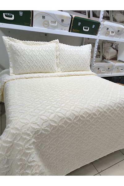 ESTİMA Aslan Tekstil Oya Double Bedspread - Tasseled, Boxed
