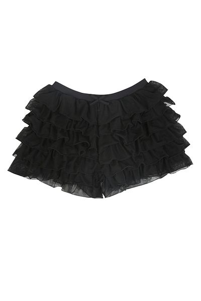 La Sarta Rummos Black Tulle Frilly Short Skirt