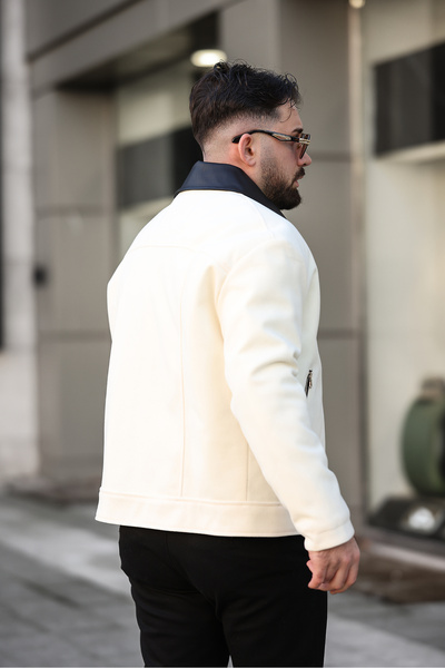 MİS MODA Men's Winter Short Coffee Coat