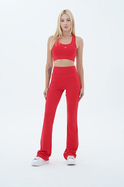 George Phoenix Aero Motion - Red High Waist Push-Up Recovery Flared Leggings