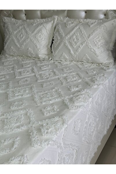 Home Sibelarthome krem rengi çift kişilik püskül ponpon pike 250x260